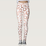 Leggings Chic Rose Gold Leopard Cheetah Poster de animal<br><div class="desc">Ce design élégant et chic est parfait pour la fashionista moderne. Il présente un poster de animal safari léopard/cheetah dessiné à la main sur un arrière - plan blanc simple et imprimé en faux or rose. C'est joli, mignon et tendance ! ***REMARQUE IMPORTANTE DE CONCEPTION : Pour toute demande de...</div>