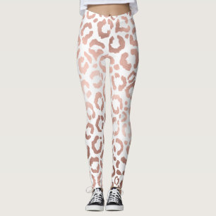 Leggings Chic Rose Gold Leopard Cheetah Poster de animal