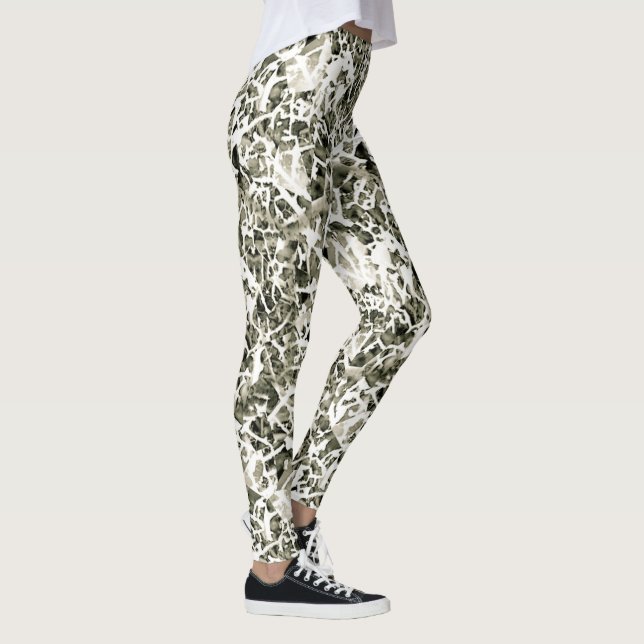 Leggings Chic tendance LavishlyOn Hiver Camo Blanc (Droite)