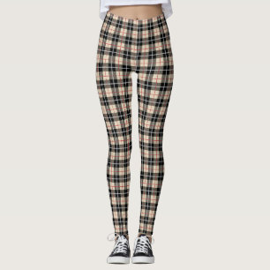 Leggings Chic Thompson Camel Tartan Plaid Motif