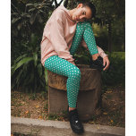 Leggings Chic Turquoise Petite Pois Mode Motif<br><div class="desc">Personnalisé, rétro, cool, mignon, chic, élégant, tendance, respirant, cousu à la main, pois blancs sur des femmes motifs turquoise long de la mode entraînement sport yoga gym course pantalons, qui s'étire pour s'adapter à votre corps, embrasse dans tous les bons endroits, rebondit après le lavage, et ne perd pas leur...</div>