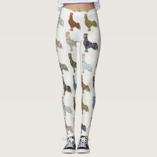 Leggings Chicken Rooster Coloré ferme Motif