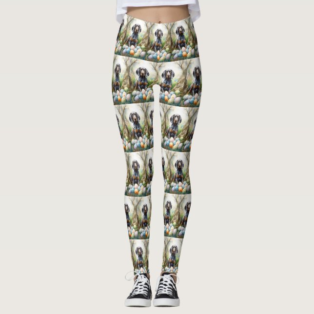 Leggings Chien Bluetick Coonhound avec vacances de œufs de  (Devant)