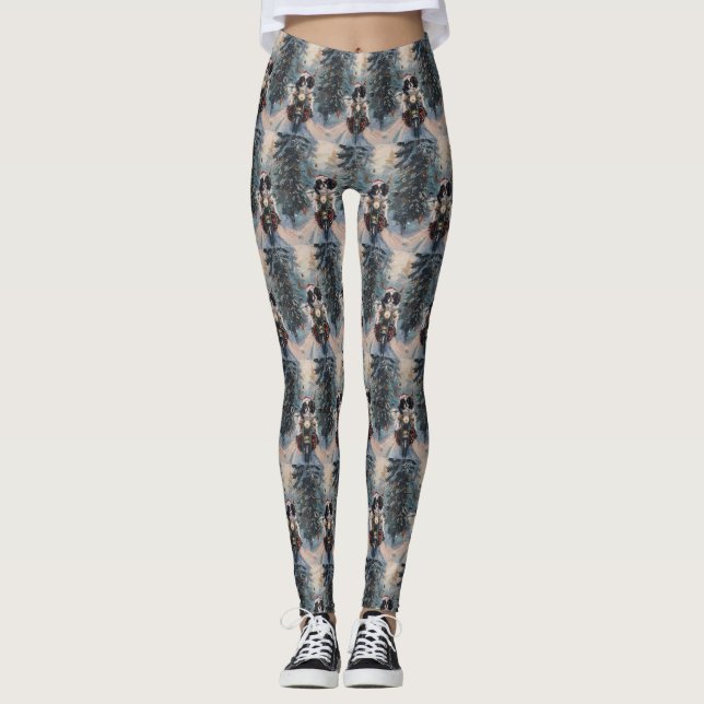 Leggings Chien Chin japonais équitation moto Noël (Devant)