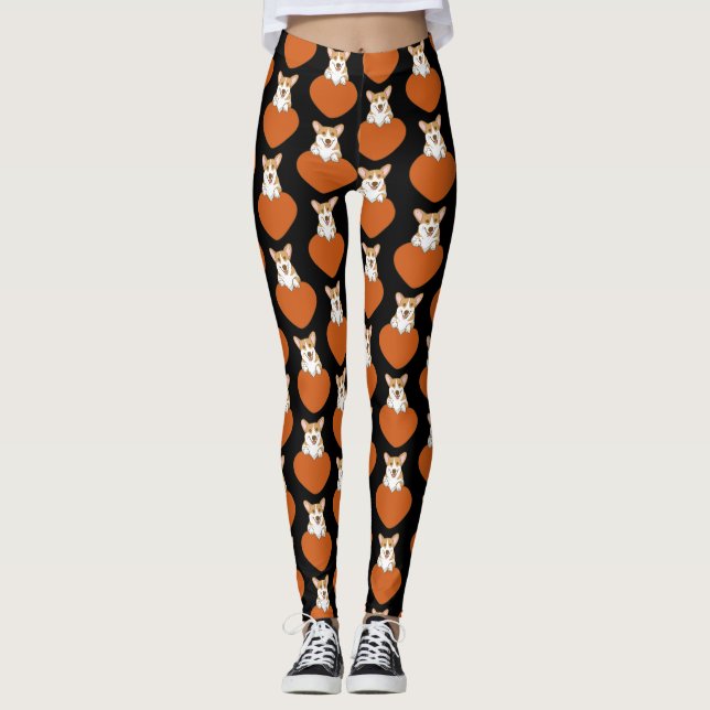 Leggings Chien chiot de Corgi mignon (Devant)