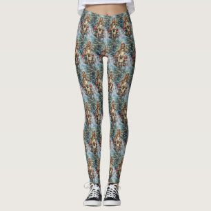 Leggings Chien Cocker Spaniel à moto Noël