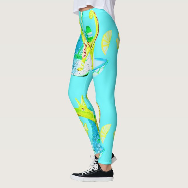 Leggings Chien coloré et Motif mexicain Fiesta (Gauche)