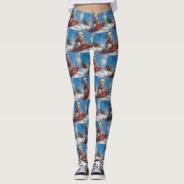 Leggings Chien dalmate dans la corniche laissez-le neiger N (Devant)