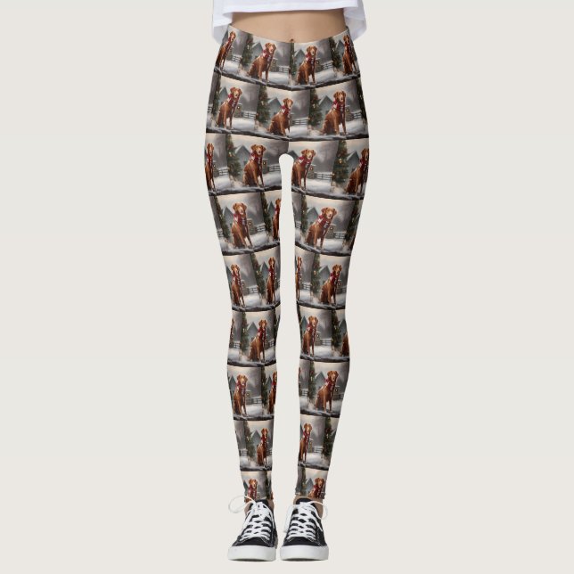 Leggings Chien de canard de la Nouvelle-Écosse en Noël de n (Devant)