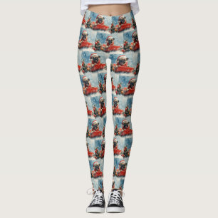 Leggings Chien de carlin dans la boue Laisser il neige Noël