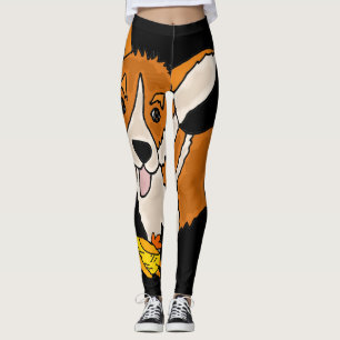 Leggings Chien de Corgi gallois amusant avec du poulet en c