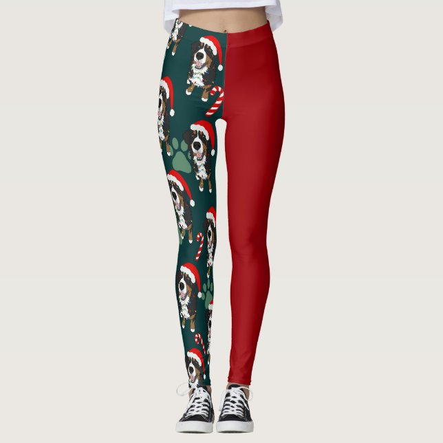 Leggings Chien de montagne bernois de Noël (Devant)