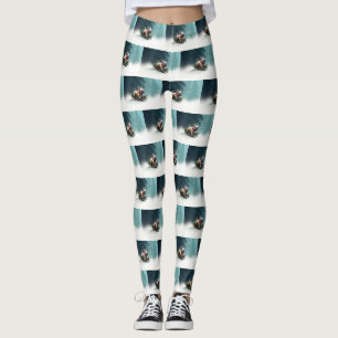 Leggings Chien de Noël neige hiver