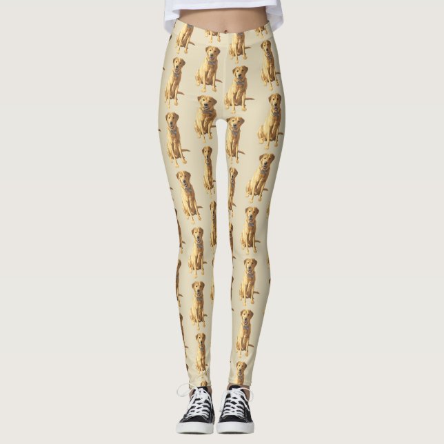Leggings Chien de trieur du Labrador jaune (Devant)