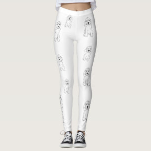 Leggings Chien endormi, dessin linéaire