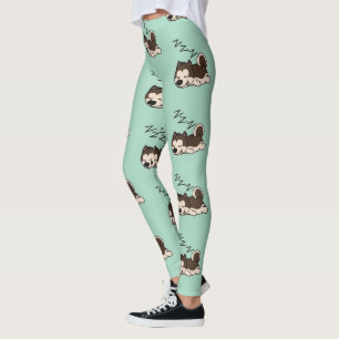 Leggings Chien Endormi Husky Sibérien Amoureux des Animaux