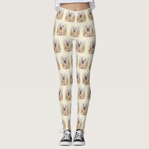 Leggings Chien Français Tan Tan Fawn Couleur Cute Frenchie