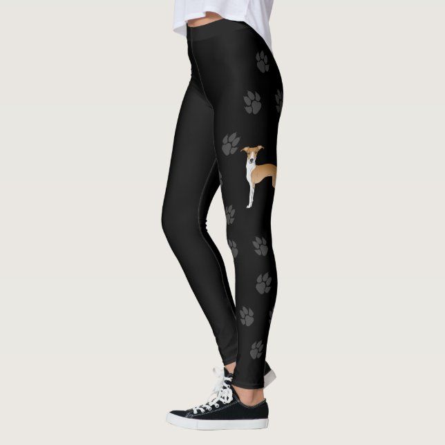 Leggings Chien Gris Italien Faune Et Blanc Avec Patrouilles (Gauche)