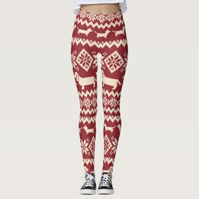 Leggings Chien nordique : Motif d'illustrations excentrique (Devant)