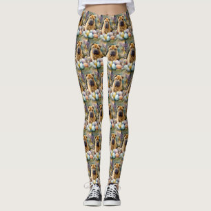 Leggings Chien Shar Pei avec œufs de Pâques vacances 