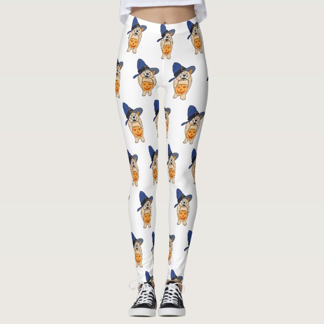 Leggings Chien Sorcière Citrouille (Devant)