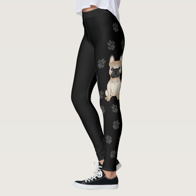 Leggings Chien-taureaux français / Chien et pattes de dessi (Gauche)