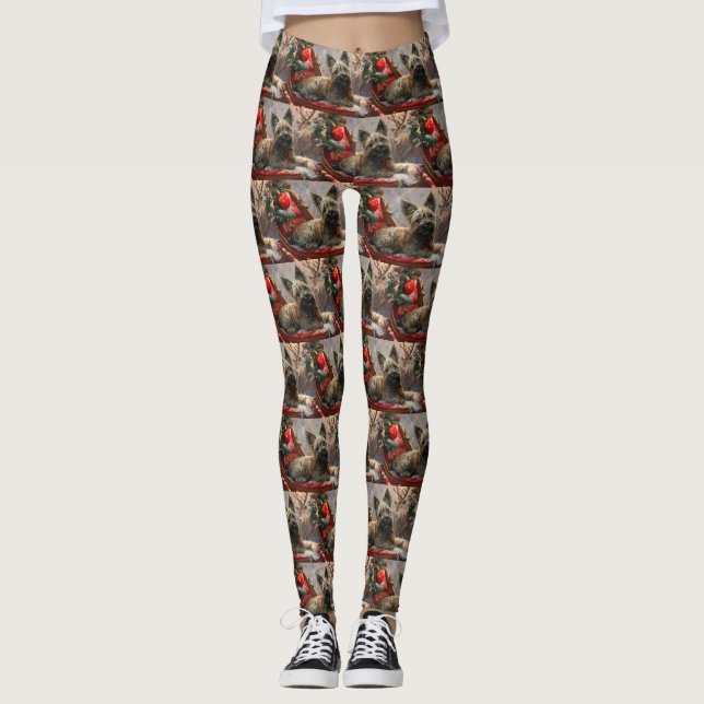 Leggings Chien Terrier Skye Noël Festif (Devant)