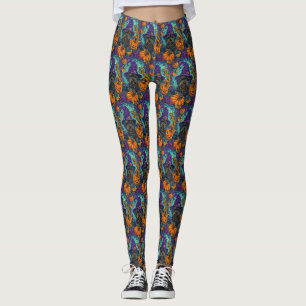 Leggings Chien Terrier Tibétain Effrayant Halloween Sorcièr
