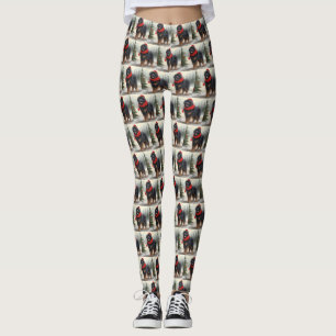 Leggings Chien tibétain mastiff à Noël de neige