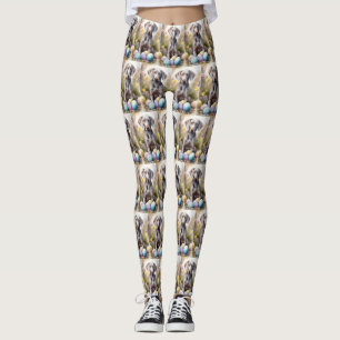 Leggings Chien Weimaraner avec Vacances d'Œufs de Pâques