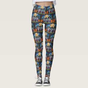 Leggings Chiens bergers australiens Citrouille Halloween dr