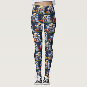 Leggings Chiens Bichon Frise Citrouille Halloween Drôle