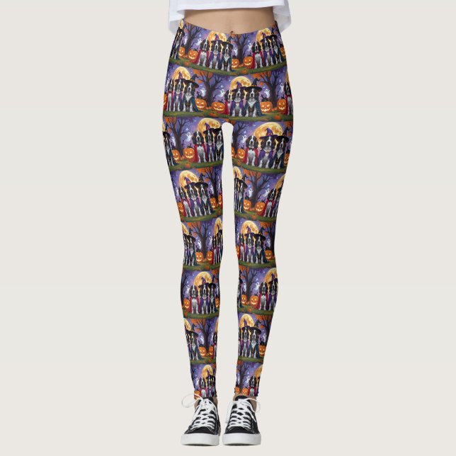 Leggings Chiens Bluetick Coonhound Citrouille Drôle d'Hallo (Devant)