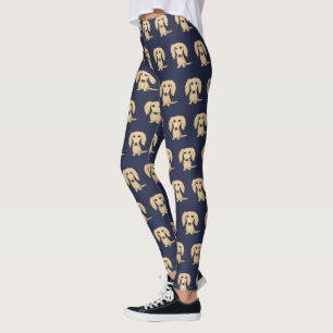 Leggings Chiens crèmes à cheveux longs de saucisse du mot