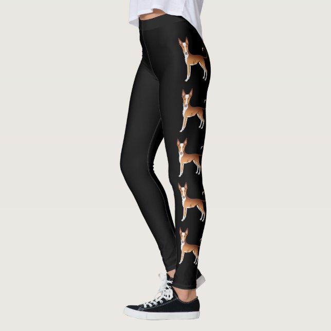 Leggings Chiens de bande dessinée Red & White Ibizan Hound  (Gauche)