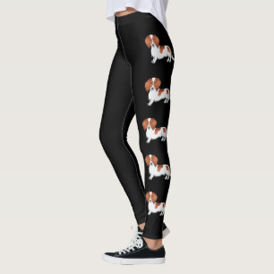 Leggings Chiens De Dachshund De Cartoon Rouge À Cheveux Lon