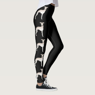 Leggings Chiens de dessin animé mignons gris italien crème