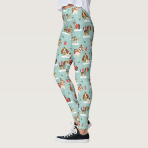 Leggings Chiens de Noël en Motif d'Écharpes douillettes