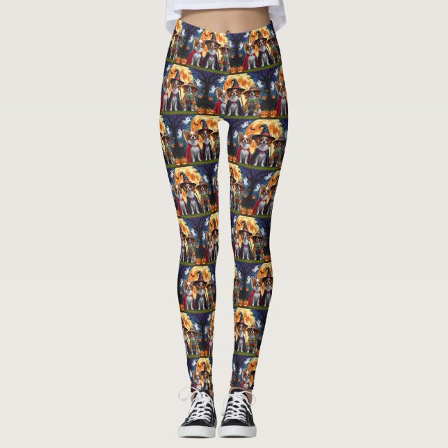 Leggings Chiens de Papillon Citrouille Halloween Funny (Devant)