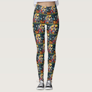 Leggings Chiens de Pitbull Citrouille Halloween drôle