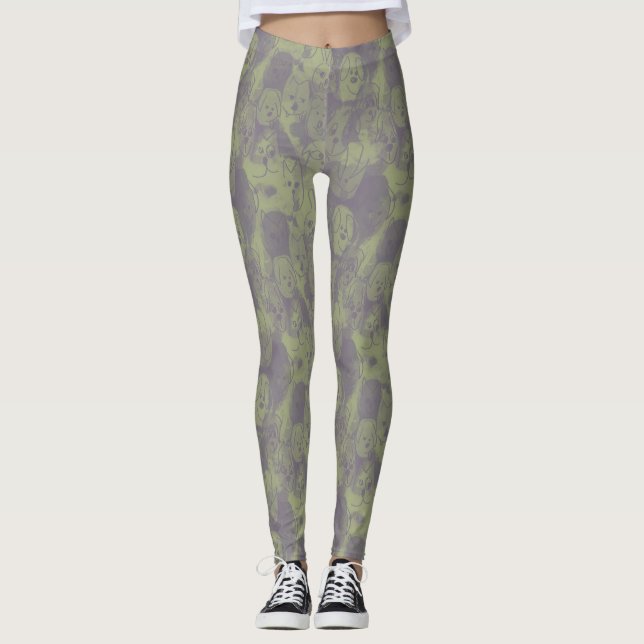 Leggings chiens doodle (Devant)