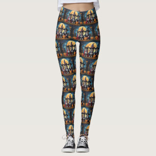 Leggings Chiens lapons finlandais Citrouille Halloween drôl