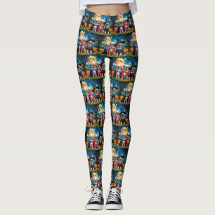 Leggings Chiens Pekingese Citrouille Halloween drôle