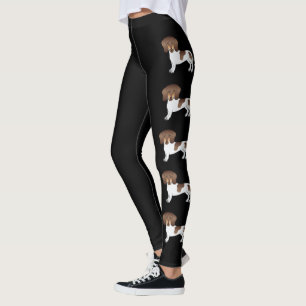 Leggings Chiens Teckel à Poil Court Chocolat & Tan Pied