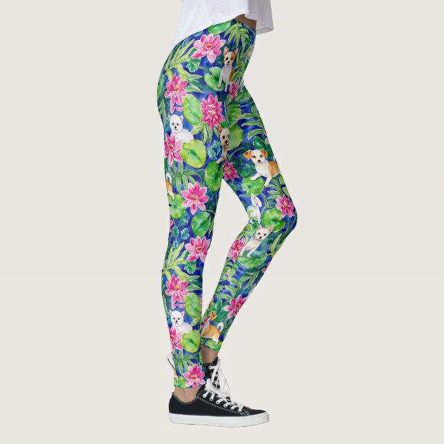 Leggings Chiens tropicaux colorés (Droite)
