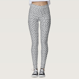 Leggings Chiffre de Pentagone blanc gris