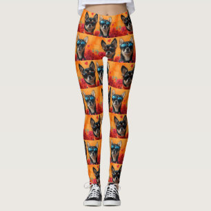Leggings Chihuahua Avec des Roses pour la Saint-Valentin