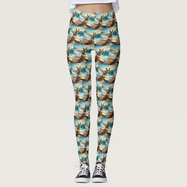Leggings Chihuahua Beach Surf Peinture (Devant)