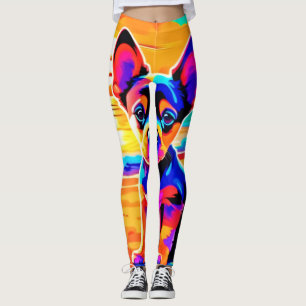 Leggings Chihuahua Puppy coloré sur Sunset Beach