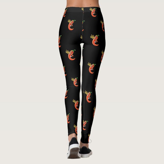 Leggings Chili épicé drôle sur feu (Dos)